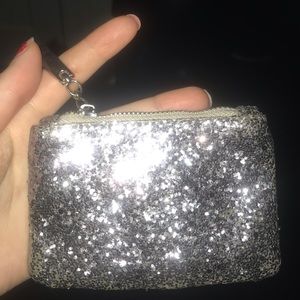 Silver sparkly coin purse